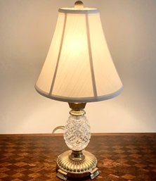 Fine Quality Waterford Crystal Diminutive Table Lamp With Original Shade