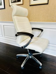 Large White Desk Chair On Wheels