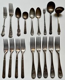 Vintage Silver Plate Roger Brothers Flatware: 2 Sets Of Forks & Single Pieces (18 Pieces)