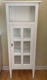 White Cabinet With 22 Glass Panes And Open Top Shelf (read Description)