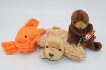 1993 Goldie, 1995 Seaweed, 1997 Spunky TY Beanie Babies