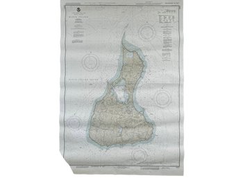 1980s NOAA Nautical Map Of Block Island, Rhode Island