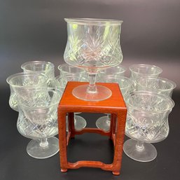 A Set Of 11 Crystal Shrimp Cocktail Glasses