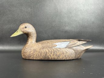 A Nicely-Detailed Vintage Handcrafted Decoy: Unsigned Brown Duck