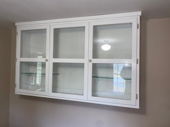 Very Nice Cabinet Shop Made Wall Or Free Standing Two Glass Door Display Cabinet.