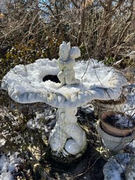 Concrete Vintage Victorian Style Dolphin & Cherub Fountain For Restoration