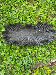 Vintage Metal Seashell Bird Bath Painted Black