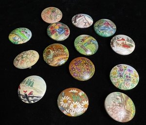 Hand Painted Button Pins