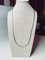 Long Silver Tone Rope Chain