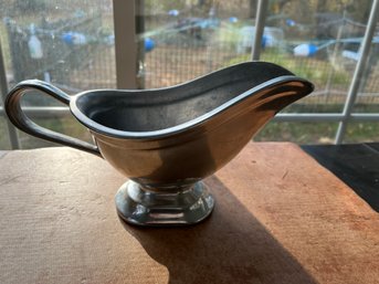 Large Metal Alloy Gravy Boat