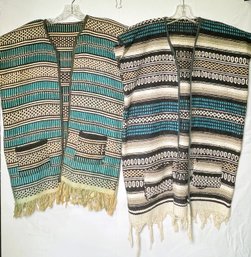 Pair Of Hand Woven Blanket Vests