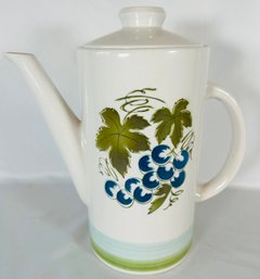 Vintage Harmony House Iron Stone Blue Grapes Teapot