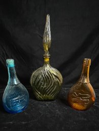 Colored Glass Jar Set Of 3