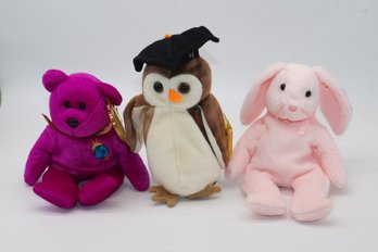 1996 Hoppity, 1998 Wise, 1999 Millennium TY Beanie Babies