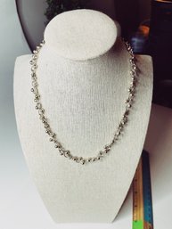 Silver Colored Necklace S-shaped Design