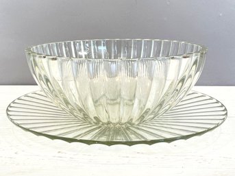 A Vintage Cut Glass Fruit Bowl And Serving Platter