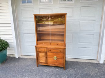 Mid Century Solid Wood Hutch