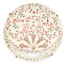 Zsolnay Pecs Pink Gold Floral Dimensional Hungarian Plate