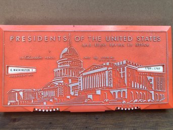 1960 STERLING PLASTIC Co. Educator Pencil Case - PRESIDENTS Of The United States 3 3/4' X 7 3/4'