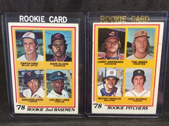 (2) 1978 Topps Rookie Cards - Lou Whitaker - Jack Morris - M