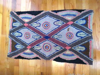 Hand Sewn Art Deco Braided Hook Rug