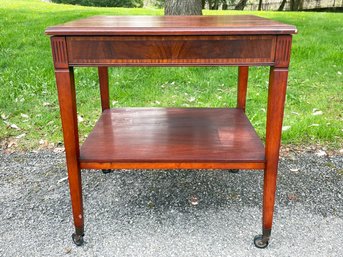 A Vintage Cherry Swivel Top Side Table