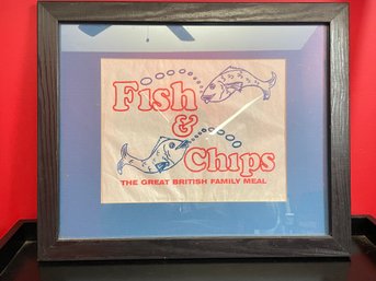 Fish And Chips Ad In Frame
