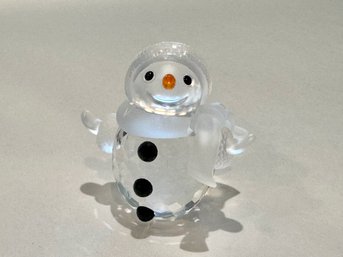 Swarovski Crystal Figurine, Snowman With Carrot Nose