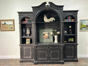 Beautiful Black Painted Hutch Cabinet