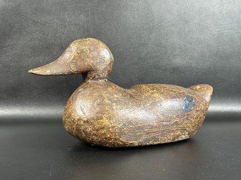 A Collectible Vintage/Antique Handcrafted Decoy: Mallard Hen, Signed (FM)