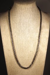 HEAVY Fancy Indonesian Sterling Silver Chain Necklace 20' Long GREAT!