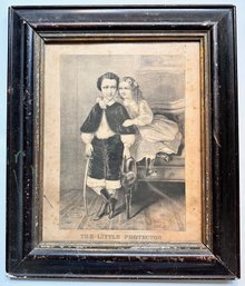 Antique Currier & Ives Hand Colored Portrait Lithograph 'The Little Protector'