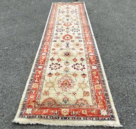 A Hand Knotted And Dyed Indo-Persian Runner