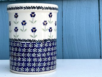 Handmade Polish Pottery Utensil Holder