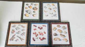 Kitchen Art Prints In Frames - Set Of 5