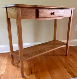 Solid Oak Single Drawer Console Table
