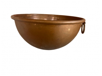 Small Aged Copper Mixing Bowl With Hanging Ring