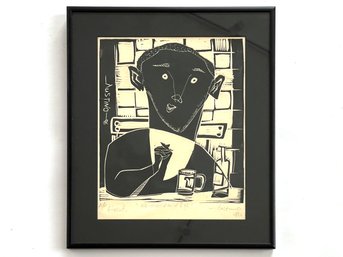 A Vintage Artist Proof Linocut, 'Me, Myself And Eye,' AUSTINO OBI OKAFOR (WEST AFRICAN, - 20TH CENTURY)