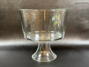 A Sturdy, Everyday Footed Trifle Bowl In Clear Glass