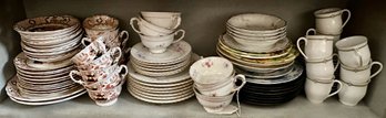 Vintage Fine China Plates, Bowls & Tea Cups  (Over 70 Pieces)