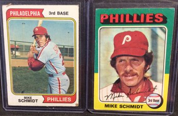 1974 & 1975 Topps Mike Schmidt Cards - M