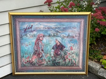 Vintage Edna Hibel Grench Art Museum Switzerland Framed Print