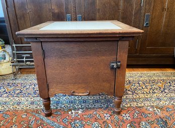 Antique Oak Converted Commode