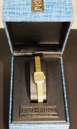 Girard-perregaux Gold Tone Ladies Wristwatch In Original Box