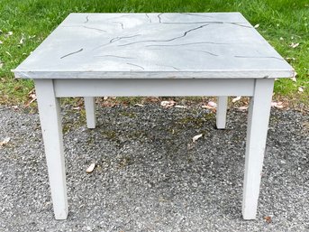 A Golden Oak Side Table Painted Faux Marble