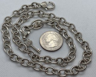 Fantastic Signed JUDITH RIPKA Sterling Silver Gemstone Lock And Key Necklace- Originally $475