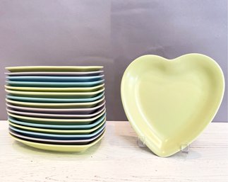 A Large Set Of Pfaltzgraff Ceramic Heart Form Luncheon Plates