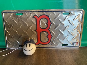 Boston Red Sox License Plate And Rear View Mirror Hanger