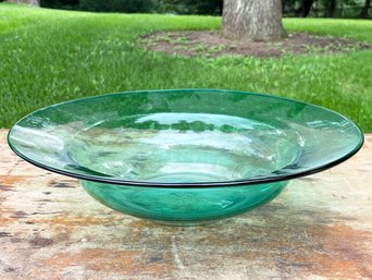 A Very Large Hand Blown Glass Serving Bowl