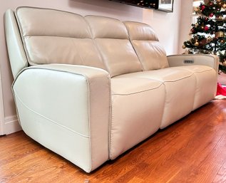 A Luxe Modern Leather Reclining Sofa